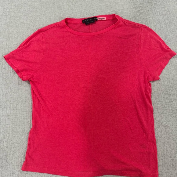 Alice + Olivia Vibrant Pink Short Sleeve Tee - Picture 1 of 9